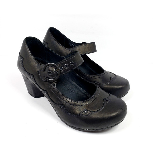 Dansko Shoes - Dansko Nevin Womens Size EU 40 US 9.5-10 Black Leather Mary Jane Steampunk Shoes